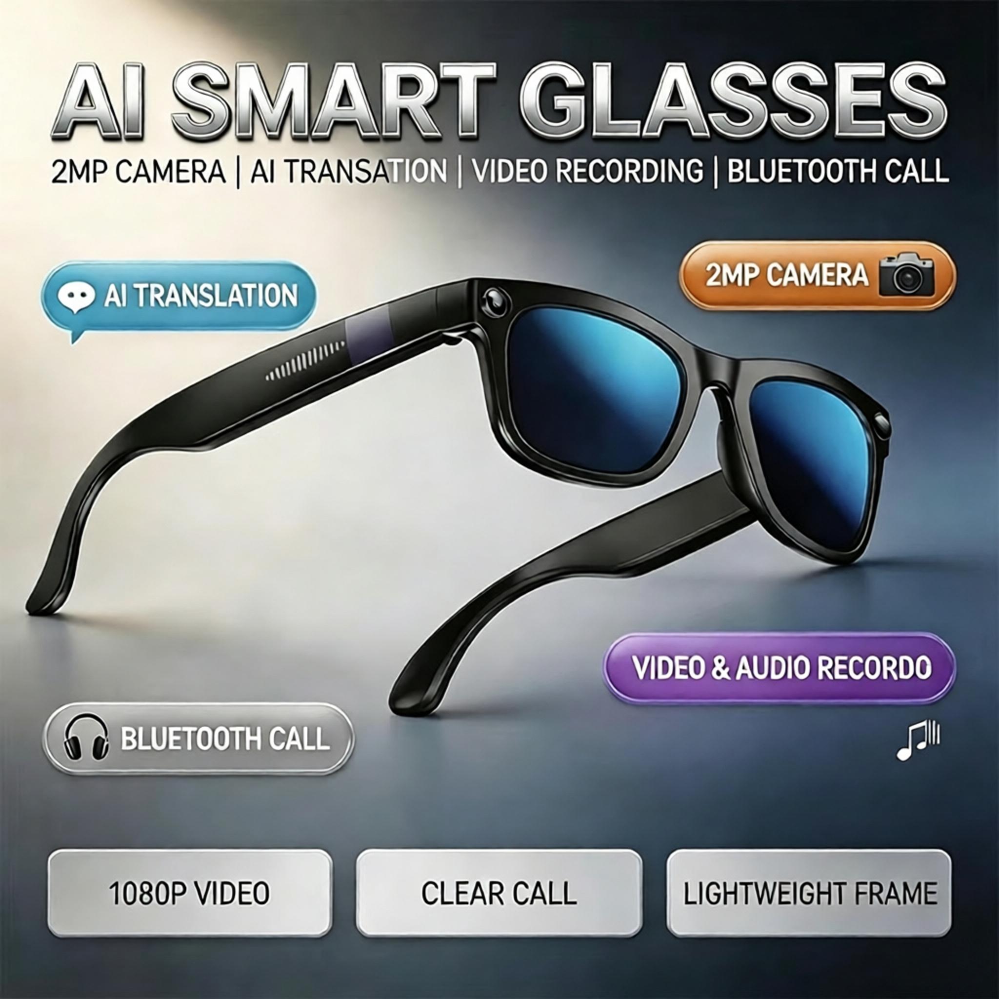 Audio Music Videos - Nowe inteligentne okulary Bluetooth z AI,