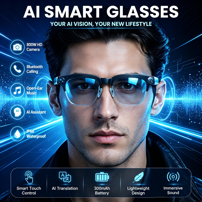 Audio Music Videos - Inteligentne okulary W630 z kamerą HD