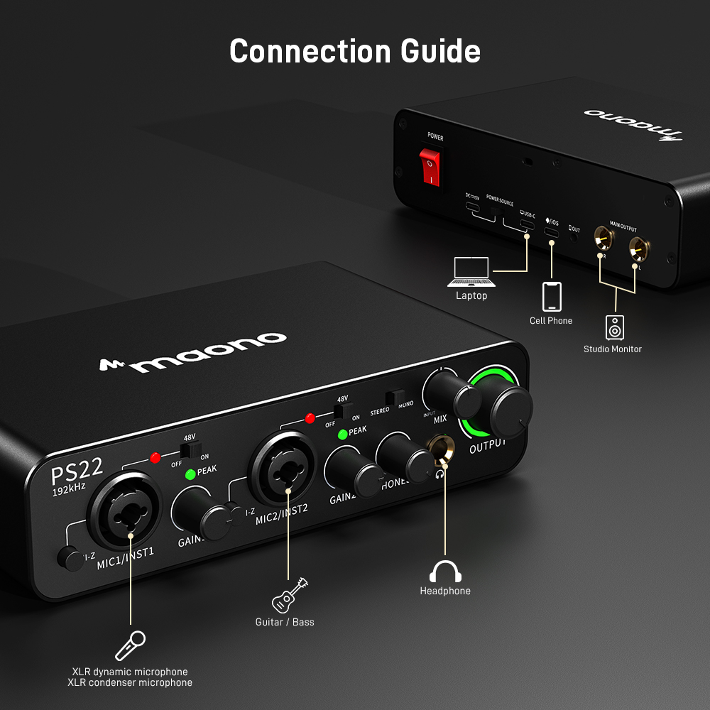 MAONO PS22 Profesjonalne Inter – Audio And Music Mixer recenzja i cena