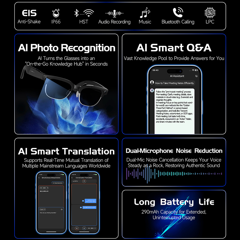 Inteligentne okulary W630 z ka – Audio Music Videos recenzja i cena