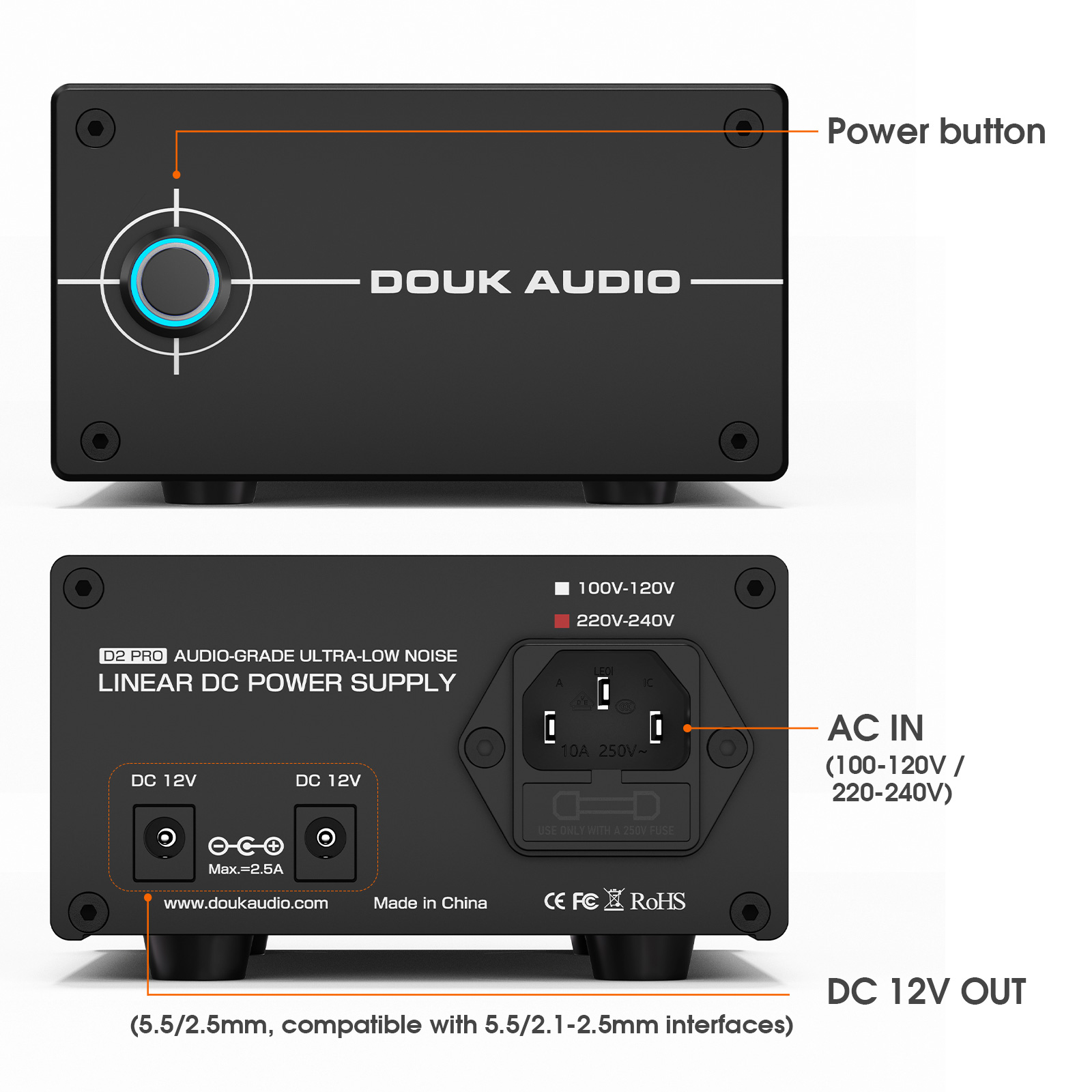 Zasilacz liniowy Douk Audio DC – Headphone Amplifier Dac recenzja i cena